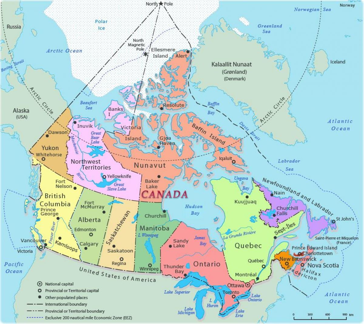 كندا على الخريطة